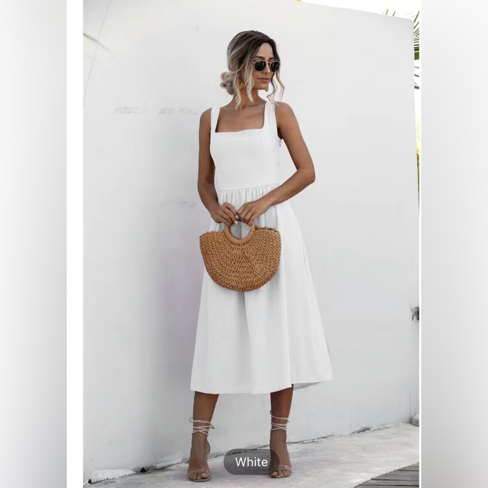 White Midi Cotton Sundress